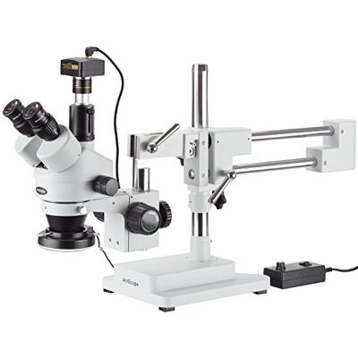 AmScope SM-4TZ-144-5MT Circuit Zoom Microphone stéréo avec lumière 144 LED et Appareil Photo numérique 5 Mpx, 3,5X-90X Blanc - Publicité AmScope SM-4TZ-144-5MT Circuit Zoom Microphone stéréo avec lumière 144 LED et Appareil Photo numérique 5 Mpx, 3,5X-90X Blanc - Publicité