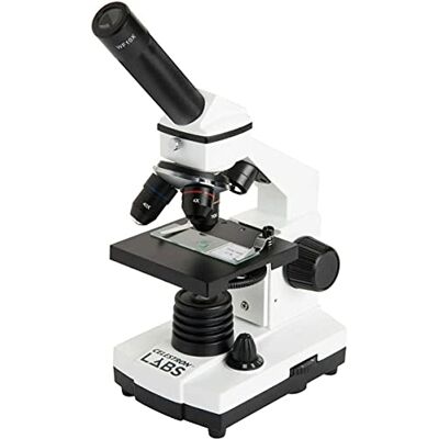 Celestron 44128 CL-CM800 Compound Microscope, 40x-800x Magnification, White - Publicité Celestron 44128 CL-CM800 Compound Microscope, 40x-800x Magnification, White - Publicité