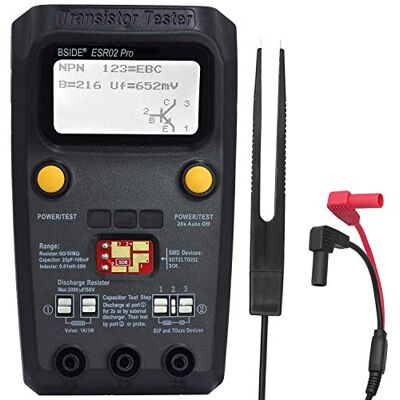 BSIDE ESR02 Pro Testeur de transistor numérique SMD Composants Testeur Mega328 NPN/PNP Diode Triode Condensateur Inductance Testeur ESR avec pince à épiler - Publicité BSIDE ESR02 Pro Testeur de transistor numérique SMD Composants Testeur Mega328 NPN/PNP Diode Triode Condensateur Inductance Testeur ESR avec pince à épiler - Publicité