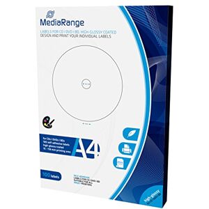 MediaRange Lot de 100 étiquettes brillantes pour CD DVD 15–118 mm - Publicité MediaRange Lot de 100 étiquettes brillantes pour CD DVD 15–118 mm - Publicité