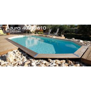 Piscine Azura 400x610 - H120cm - Liner Bleu 75/100ème