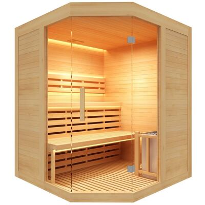 Sauna traditionnel Sense Angulaire 3 places Pack complet 4.5kw - Publicité Sauna traditionnel Sense Angulaire 3 places Pack complet 4.5kw - Publicité