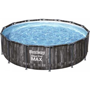 Piscine tubulaire Power Steel ronde bois rustique : 427 x