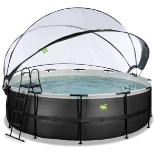 Piscine autoportante Black ø450x122cm avec filtre à sable + dome