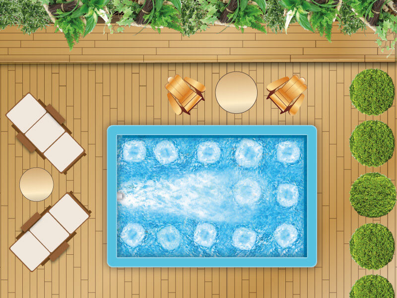 Spa de nage béton 5 x 3 m + nage à contre courant Spa de nage béton 5 x 3 m + nage à contre courant