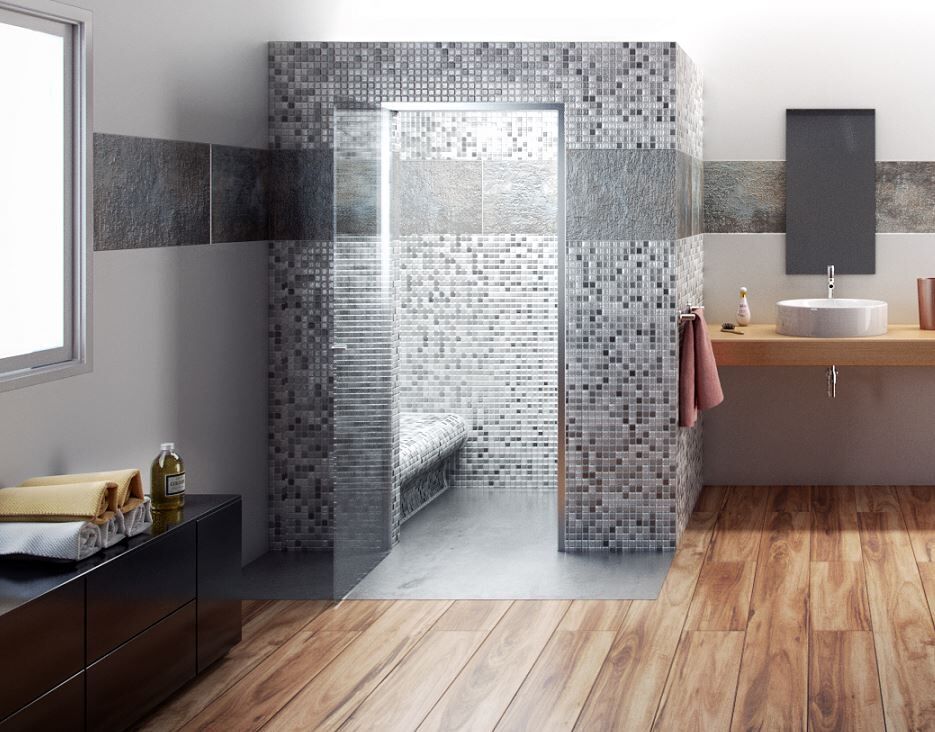 Hammam à carreler NANCY 1200x1000x2405 mm : 2 places maxi Hammam à carreler NANCY 1200x1000x2405 mm : 2 places maxi