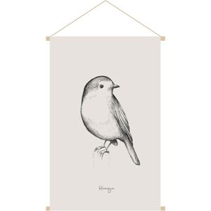 Miliboo Kakemono tableau en toile suspendue illustration oiseau L40 x H60cm MELODY