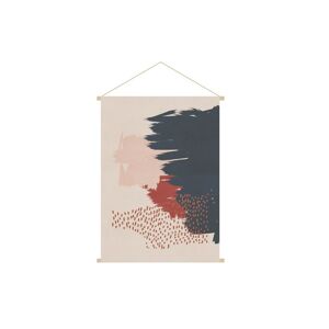 Miliboo Kakemono tableau en toile suspendue motif abstrait sur fond beige L40 x H60 cm SIWA