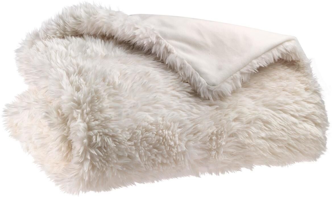 Miliboo Plaid imitation fourrure écru 140 x 180 cm ALPIN Miliboo Plaid imitation fourrure écru 140 x 180 cm ALPIN