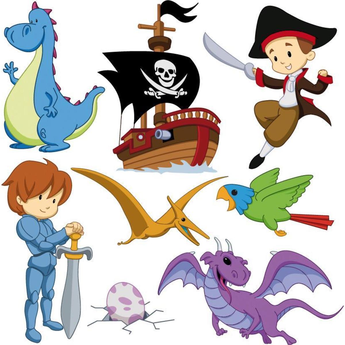 Miliboo Stickers prince et pirate 30x30cm Miliboo Stickers prince et pirate 30x30cm