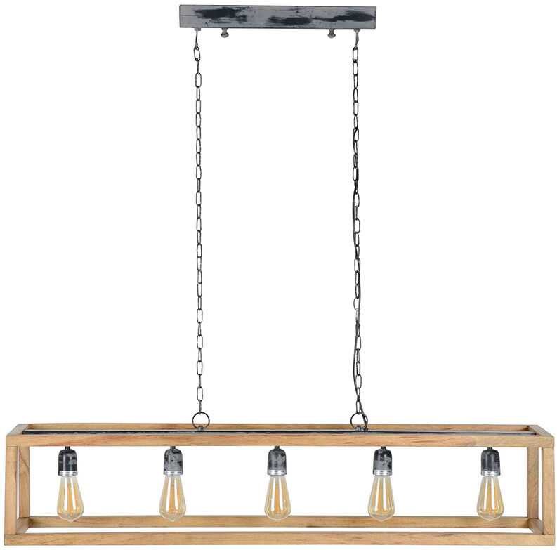 Miliboo Suspension en manguier 5 ampoules L125 cm BOSCO Miliboo Suspension en manguier 5 ampoules L125 cm BOSCO