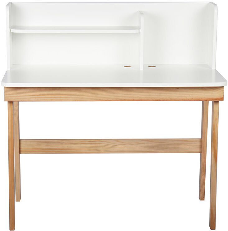 Miliboo Bureau enfant blanc et bois L105 cm KUNG Miliboo Bureau enfant blanc et bois L105 cm KUNG