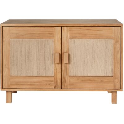 Miliboo Meuble de salle de bain en bois teck massif et corde tressée L120 cm MOSSA - Publicité Miliboo Meuble de salle de bain en bois teck massif et corde tressée L120 cm MOSSA - Publicité