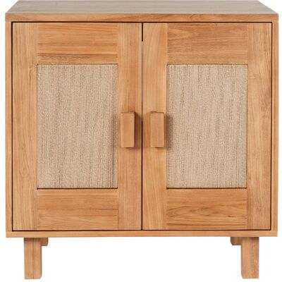 Miliboo Meuble de salle de bain en bois teck massif et corde tressée L80 cm MOSSA - Publicité Miliboo Meuble de salle de bain en bois teck massif et corde tressée L80 cm MOSSA - Publicité