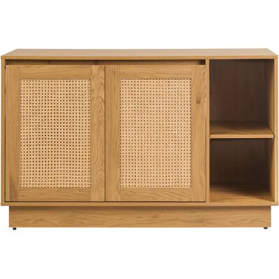 Miliboo Meuble de salle de bain finition bois clair chêne et cannage rotin L120 cm ALICANTE - Publicité Miliboo Meuble de salle de bain finition bois clair chêne et cannage rotin L120 cm ALICANTE - Publicité