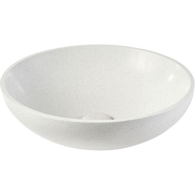 Miliboo Vasque ronde en terrazzo gris D40 cm LAORA - Publicité Miliboo Vasque ronde en terrazzo gris D40 cm LAORA - Publicité