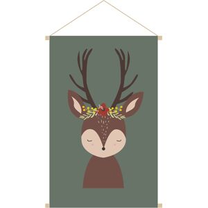 Miliboo Kakemono enfant tableau en toile suspendue illustration biche L40 x H60cm LOVELY