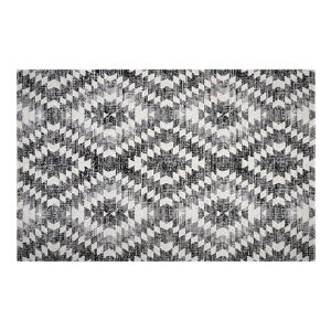Miliboo Tapis ethnique motif losange gris noir interieur exterieur 150 x 220 cm PIXO