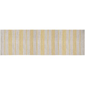 Miliboo Tapis de couloir en coton jaune et beige 60 x 200 cm CABOURG