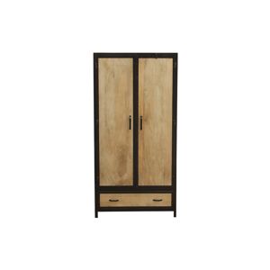 Miliboo Armoire industrielle en bois massif manguier et metal noir L90 cm INDUSTRIA