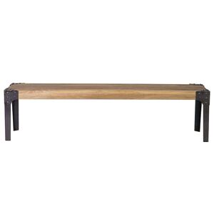 Miliboo Banc industriel en bois manguier massif et metal noir L180 cm MADISON