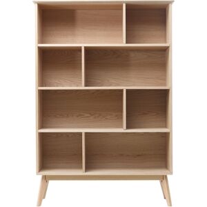 Miliboo Bibliotheque scandinave en bois clair chene 8 casiers L110 cm INGRID