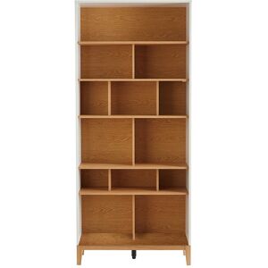 Miliboo Bibliotheque scandinave en bois clair chene et blanc L90 cm ABEL