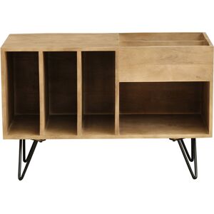 Miliboo Buffet de rangement vinyles en bois manguier massif et metal L90 cm BOOGIE