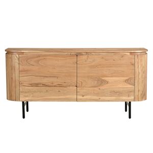 Miliboo Buffet en bois massif et metal noir 2 portes L160 cm NAPOLI