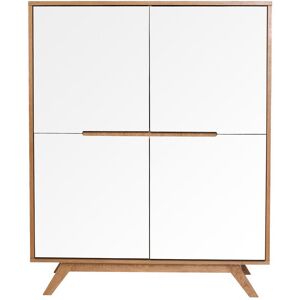 Miliboo Buffet haut scandinave bois et blanc L110 cm HELIA