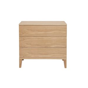 Miliboo Commode scandinave en bois clair chene 3 tiroirs L80 cm FREDDY