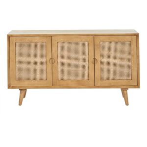 Miliboo Buffet en bois manguier et cannage rotin 3 portes L145 cm LAKA