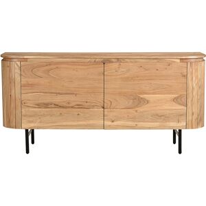 Miliboo Buffet en bois massif et metal noir 2 portes L160 cm NAPOLI