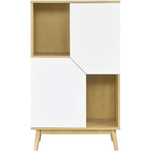 Miliboo Buffet haut scandinave bois clair et blanc 2 portes L70 cm TALIA