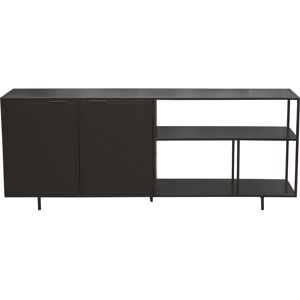 Miliboo Buffet industriel en metal noir 2 portes L180 cm KARL