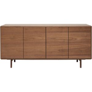 Miliboo Buffet vintage en bois fonce noyer 4 portes L160 cm SUVA