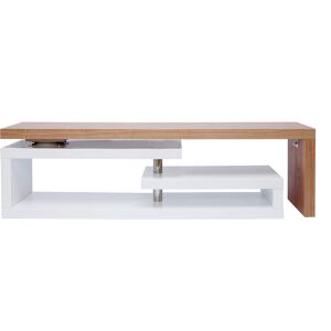 Miliboo Meuble TV design modulable blanc et bois clair chene L215 cm MAX