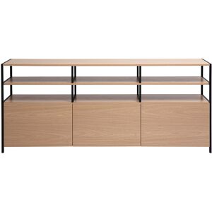 Miliboo Buffet 3 portes finition bois clair chêne et métal noir L180 cm MAXENCE - Publicité Miliboo Buffet 3 portes finition bois clair chêne et métal noir L180 cm MAXENCE - Publicité