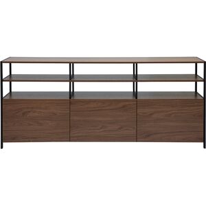 Miliboo Buffet bas finition bois foncé noyer et métal noir L180 cm MAXENCE - Publicité Miliboo Buffet bas finition bois foncé noyer et métal noir L180 cm MAXENCE - Publicité