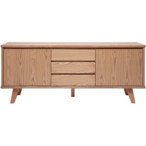 Miliboo Buffet scandinave en bois clair frêne 2 portes 3 tiroirs L180 cm FIFTIES - Publicité Miliboo Buffet scandinave en bois clair frêne 2 portes 3 tiroirs L180 cm FIFTIES - Publicité