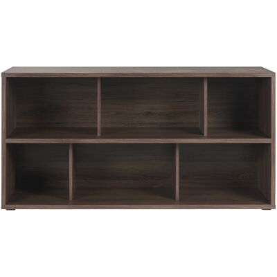 Miliboo Bibliothèque basse finition bois foncé noyer L140 cm EPURE - Publicité Miliboo Bibliothèque basse finition bois foncé noyer L140 cm EPURE - Publicité