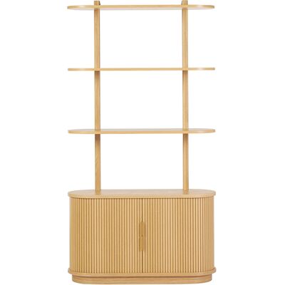 Miliboo Bibliothèque finition bois clair chêne avec rangement 2 portes coulissantes L90 cm EPIC - Publicité Miliboo Bibliothèque finition bois clair chêne avec rangement 2 portes coulissantes L90 cm EPIC - Publicité