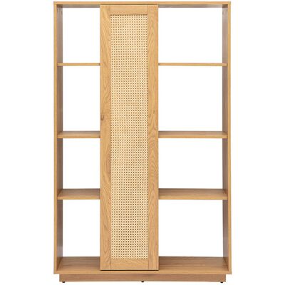 Miliboo Bibliothèque séparatrice avec rangements finition bois clair chêne et cannage rotin L100 cm ALICANTE - Publicité Miliboo Bibliothèque séparatrice avec rangements finition bois clair chêne et cannage rotin L100 cm ALICANTE - Publicité