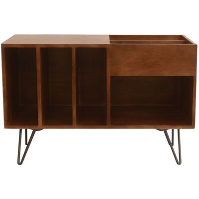 Miliboo Buffet de rangement vinyles en bois manguier massif teinté et métal L90 cm BOOGIE - Publicité Miliboo Buffet de rangement vinyles en bois manguier massif teinté et métal L90 cm BOOGIE - Publicité