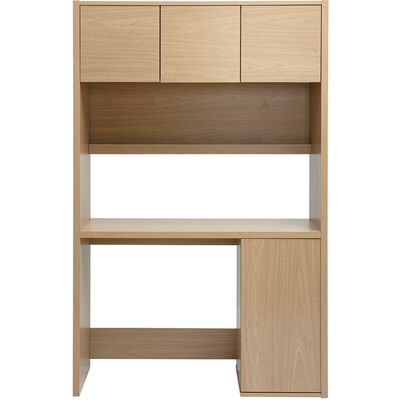 Miliboo Bureau bibliothèque avec rangements finition bois clair chêne L115 cm WISSEM - Publicité Miliboo Bureau bibliothèque avec rangements finition bois clair chêne L115 cm WISSEM - Publicité
