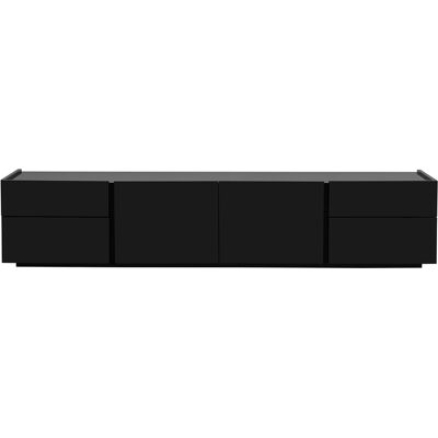 Miliboo Meuble TV design noir laqué brillant avec rangements L200 cm ISAURE - Publicité Miliboo Meuble TV design noir laqué brillant avec rangements L200 cm ISAURE - Publicité