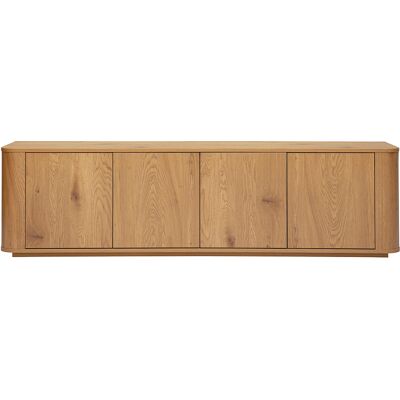 Miliboo Meuble TV finition bois clair chêne 4 portes L180 cm NEGAN - Publicité Miliboo Meuble TV finition bois clair chêne 4 portes L180 cm NEGAN - Publicité
