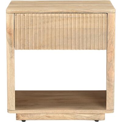 Miliboo Table de chevet avec tiroir en bois clair manguier massif ALDA - Publicité Miliboo Table de chevet avec tiroir en bois clair manguier massif ALDA - Publicité