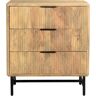 Miliboo Commode gravée en bois manguier massif et métal noir 3 tiroirs L70 cm MORISSON