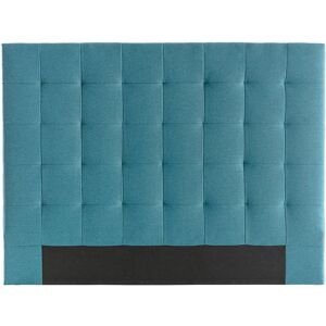 Miliboo Tete de lit capitonnee en tissu bleu canard L140 cm HALCIONA